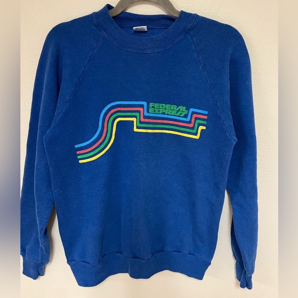 Vintage Federal Express Rainbow logo sweater Jerzees M